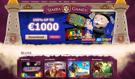 Simba games casino codigo promocional